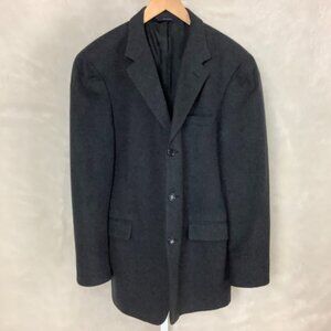 Brooks Brothers Vintage 90s 00s Black 100% Cashmere Blazer Jacket Coat 41 L